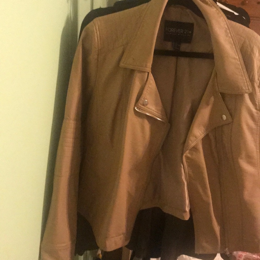 Tan colored leather jacket